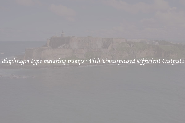 diaphragm type metering pumps With Unsurpassed Efficient Outputs