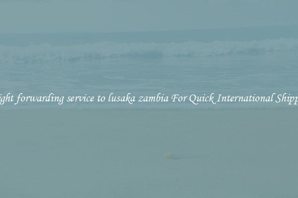 freight forwarding service to lusaka zambia For Quick International Shipping