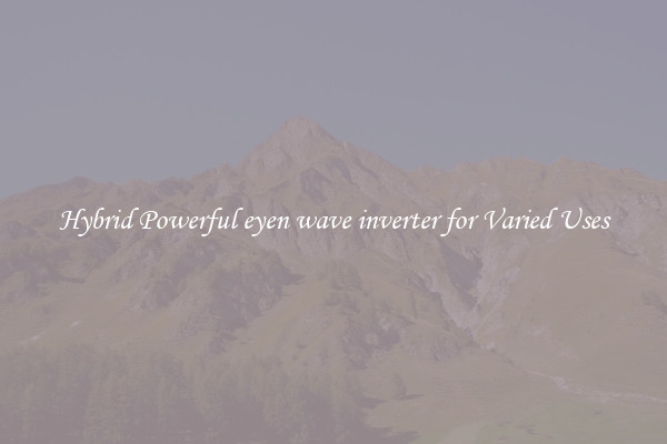 Hybrid Powerful eyen wave inverter for Varied Uses