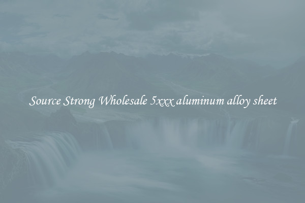 Source Strong Wholesale 5xxx aluminum alloy sheet