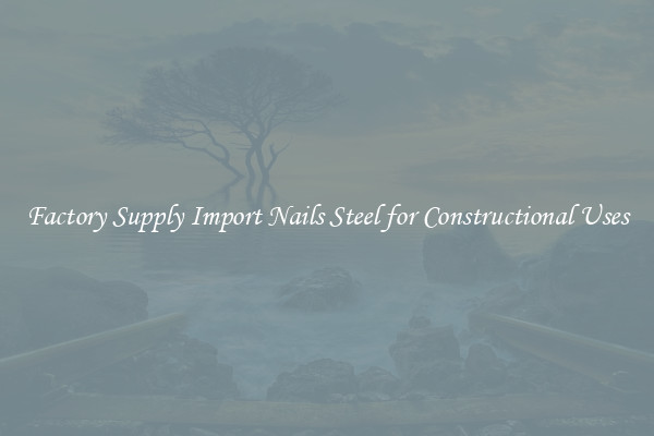 Factory Supply Import Nails Steel for Constructional Uses