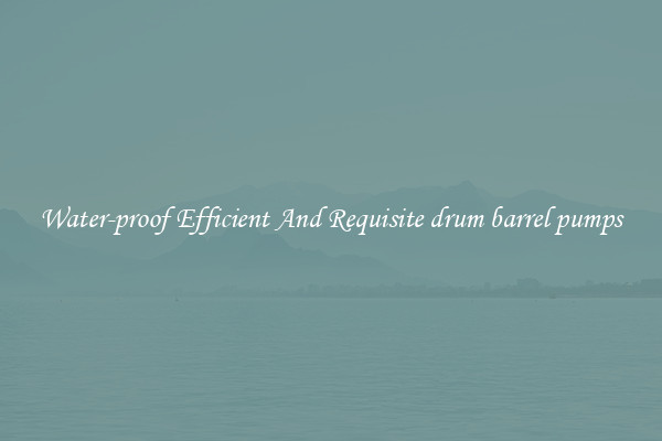 Water-proof Efficient And Requisite drum barrel pumps