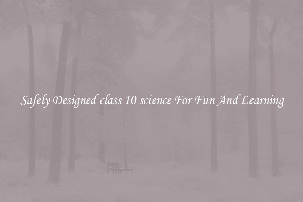 Safely Designed class 10 science For Fun And Learning