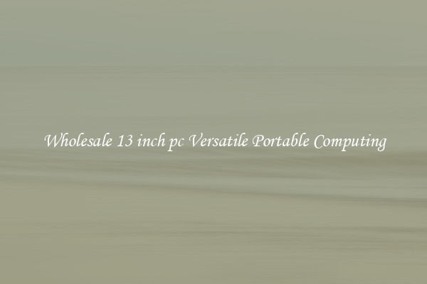 Wholesale 13 inch pc Versatile Portable Computing