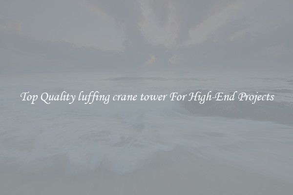 Top Quality luffing crane tower For High-End Projects